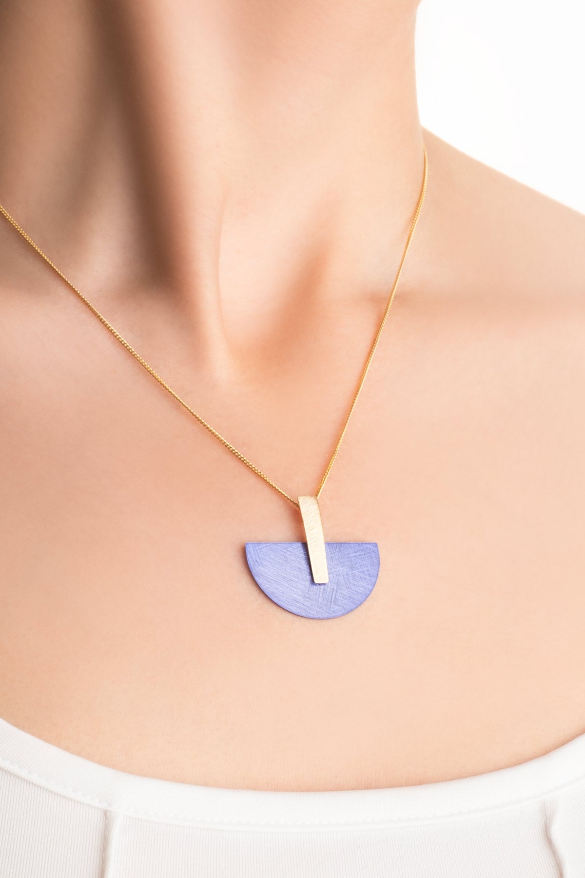 Mavi Sahra 18 Ayar Sarı Altın Kaplama 45 Cm Gümüş Tasarım Kolye 07307751244