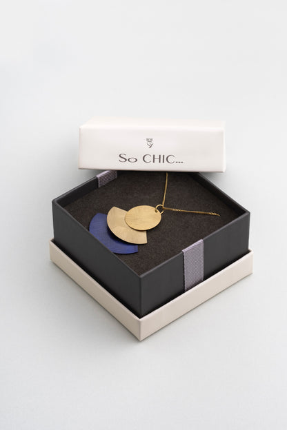 Mavi Petra Güneşi 18 Ayar Sarı Altın Kaplama 45 Cm Gümüş Tasarım Kolye 07307791244