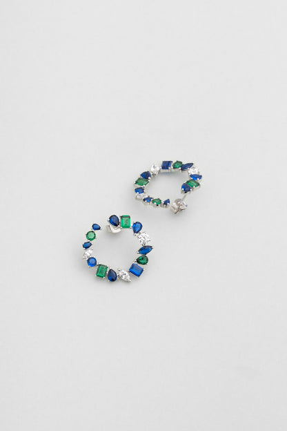 Yakamoz Aurası 18 Ayar Beyaz Altın Kaplama Gümüş Küpe 07307851399