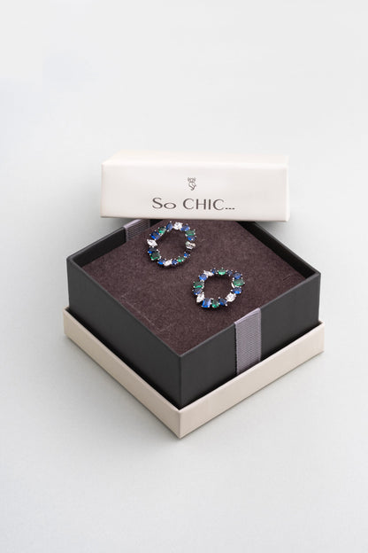 Yakamoz Aurası 18 Ayar Beyaz Altın Kaplama Gümüş Küpe 07307851399