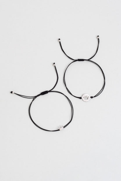 Baba Ve Kız 18 Ayar Beyaz Altın Kaplama Gümüş Taç Bileklik 07308500299