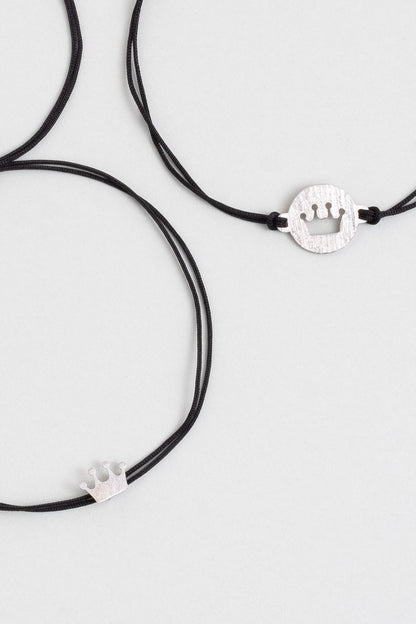 Baba Ve Kız 18 Ayar Beyaz Altın Kaplama Gümüş Taç Bileklik 07308500299