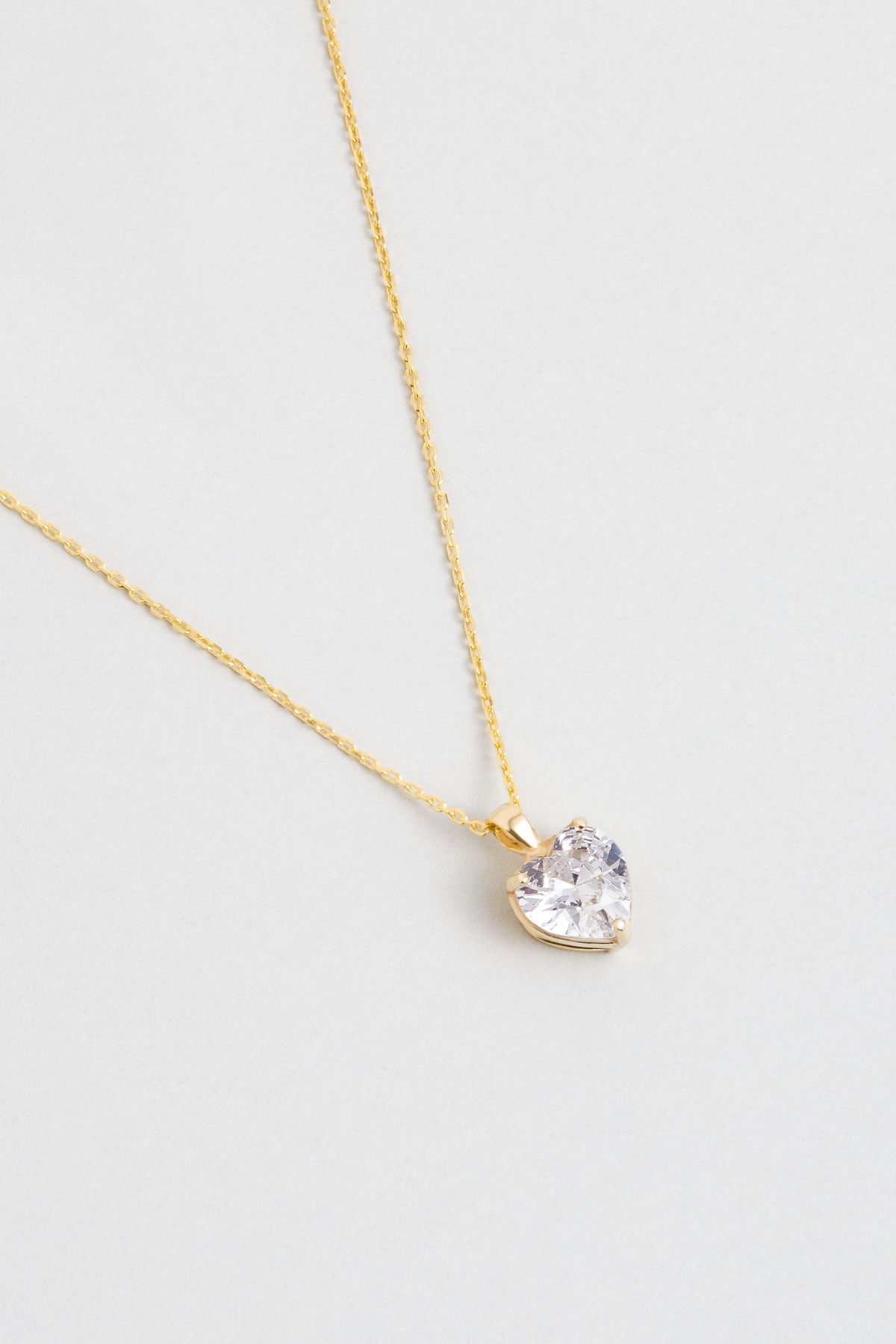 Gizemli Kalp 18 Ayar Sarı Altın Kaplama 45 Cm Gümüş Kolye 07309060144