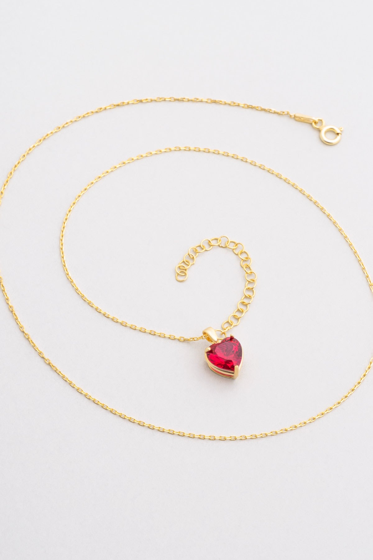 Gizemli Kalp 18 Ayar Sarı Altın Kaplama 45 Cm Gümüş Kolye 07309063944