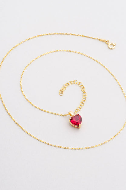 Gizemli Kalp 18 Ayar Sarı Altın Kaplama 45 Cm Gümüş Kolye 07309063944