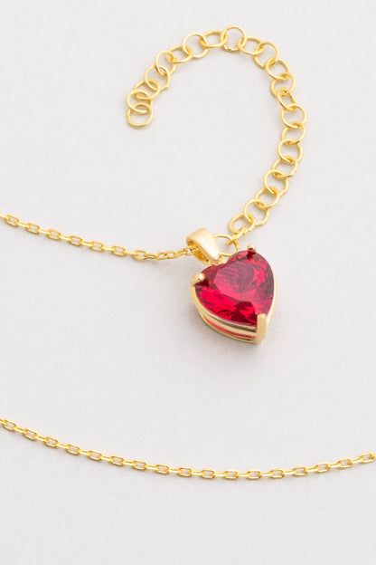 Gizemli Kalp 18 Ayar Sarı Altın Kaplama 45 Cm Gümüş Kolye 07309063944