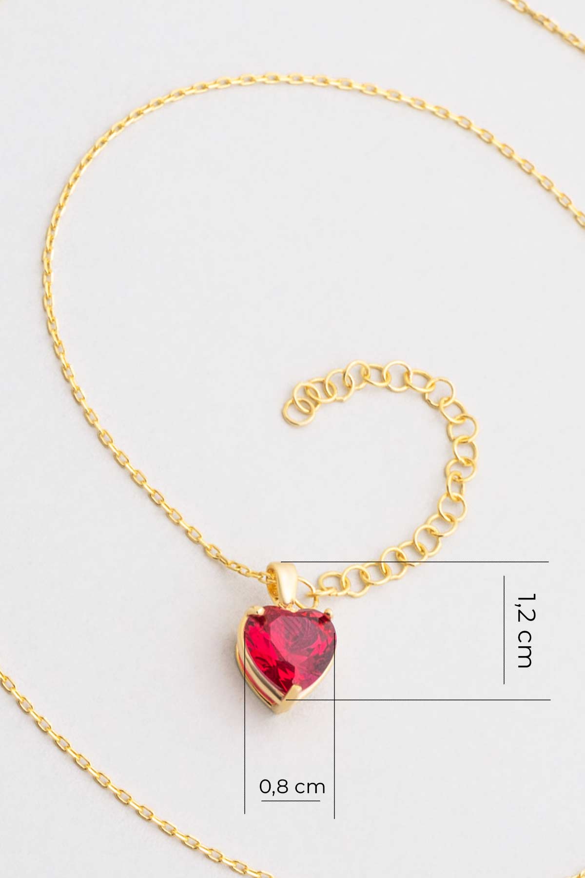 Gizemli Kalp 18 Ayar Sarı Altın Kaplama 45 Cm Gümüş Kolye 07309063944