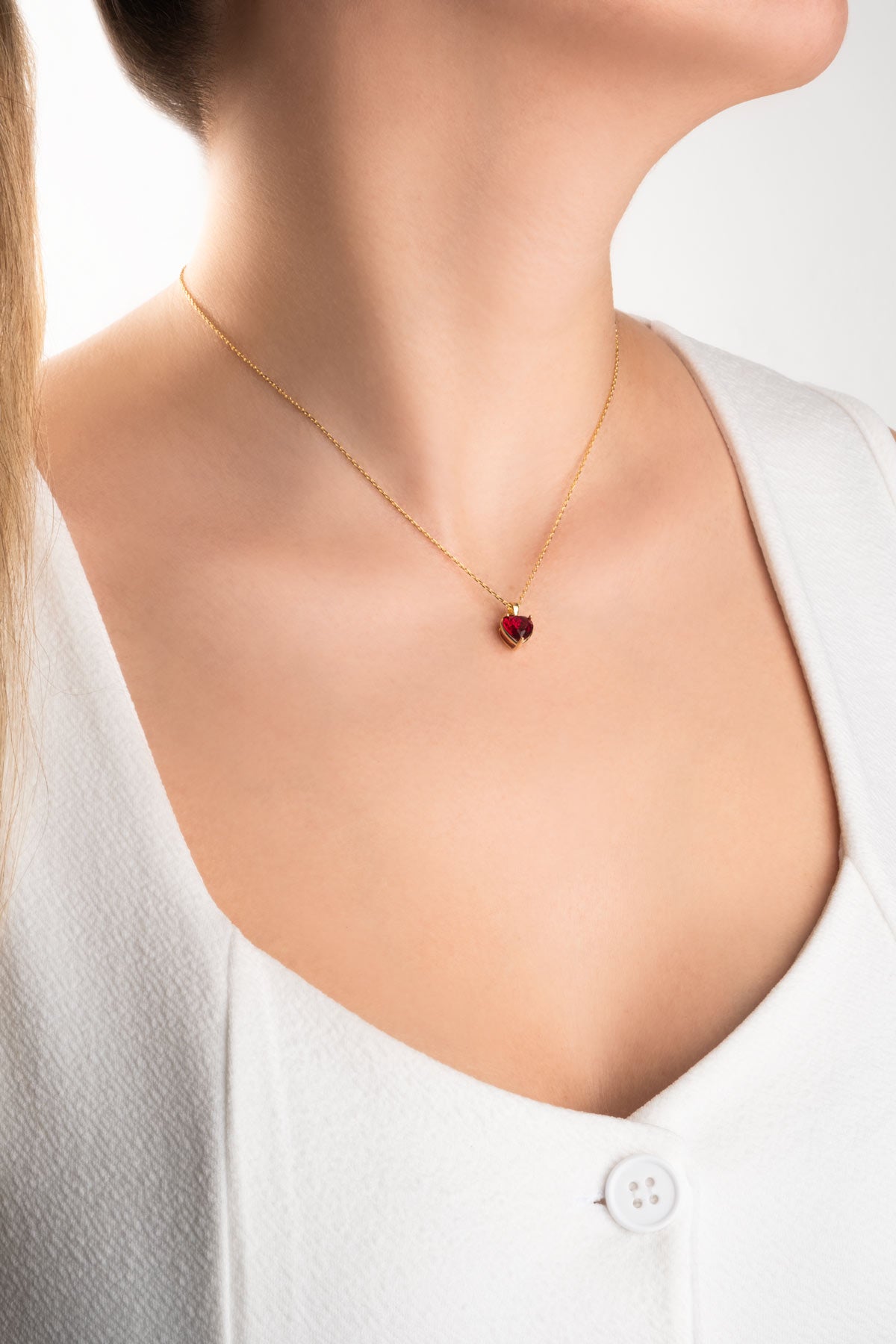 Gizemli Kalp 18 Ayar Sarı Altın Kaplama 45 Cm Gümüş Kolye 07309063944