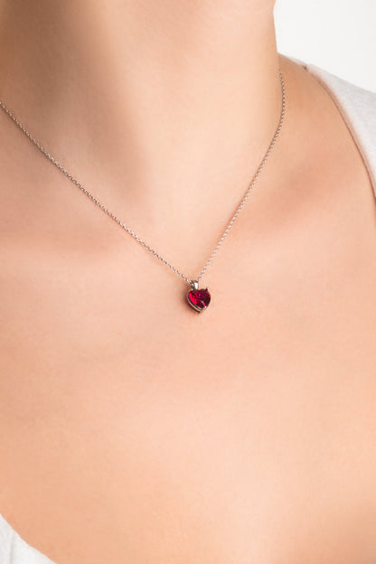 Gizemli Kalp 18 Ayar Beyaz Altın Kaplama 45 Cm Gümüş Kolye 07309063999