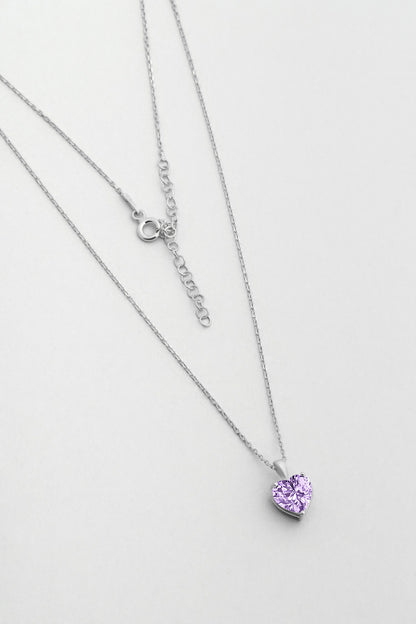 Gizemli Kalp 18 Ayar Beyaz Altın Kaplama 45 Cm Gümüş Kolye 07309069399