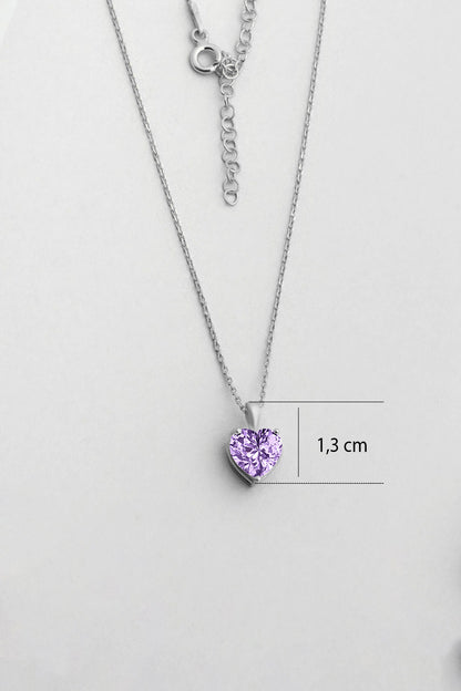 Gizemli Kalp 18 Ayar Beyaz Altın Kaplama 45 Cm Gümüş Kolye 07309069399