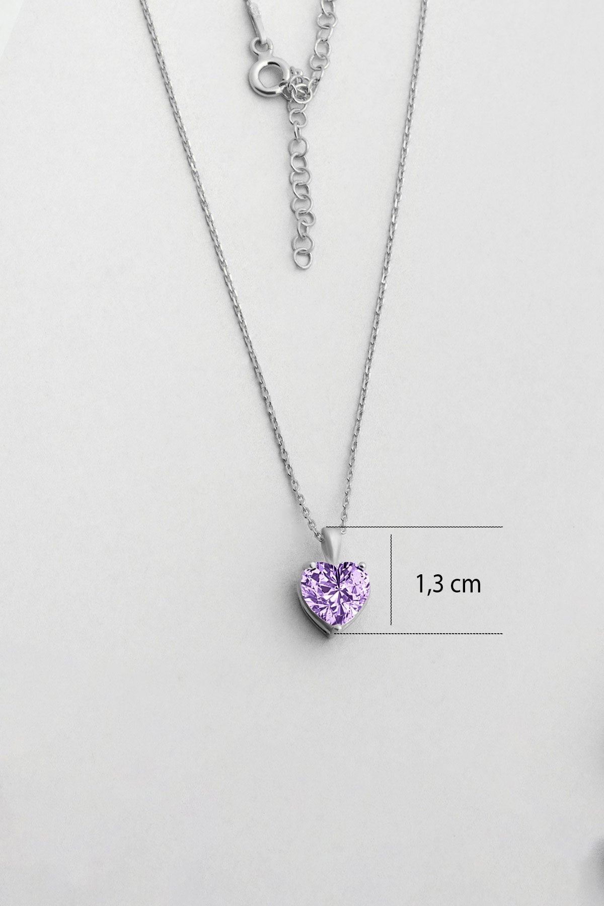 Gizemli Kalp 18 Ayar Beyaz Altın Kaplama 45 Cm Gümüş Kolye 07309069399