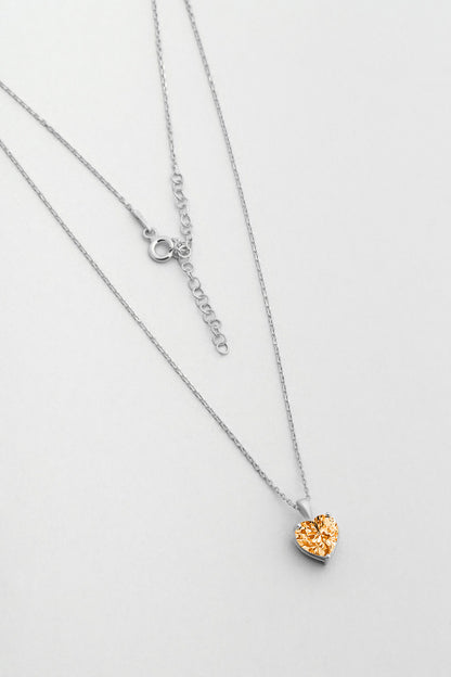 Gizemli Kalp 18 Ayar Beyaz Altın Kaplama 45 Cm Gümüş Kolye 07309069899