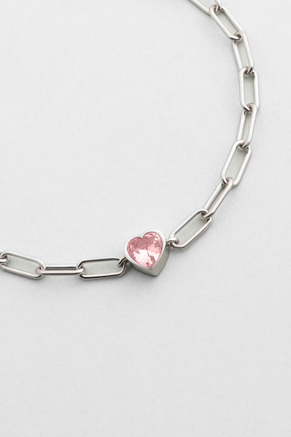 Gizemli Kalp 18 Ayar Beyaz Altın Kaplama 20 Cm Gümüş Bileklik 07309070399