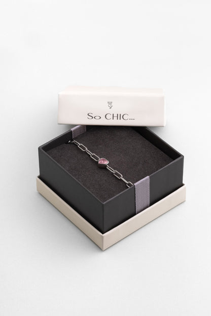 Gizemli Kalp 18 Ayar Beyaz Altın Kaplama 20 Cm Gümüş Bileklik 07309070399