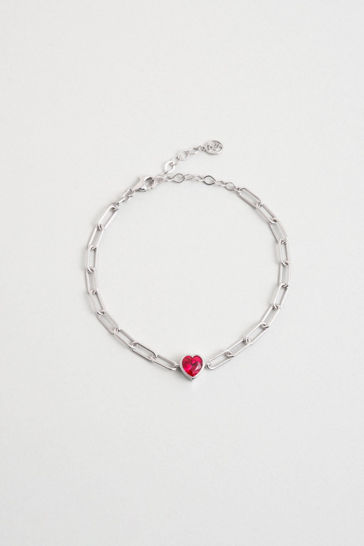 Gizemli Kalp 18 Ayar Beyaz Altın Kaplama 20 Cm Gümüş Bileklik 07309077299