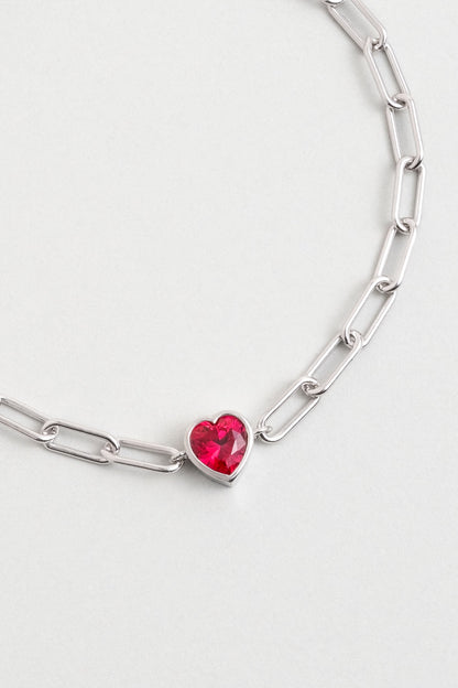 Gizemli Kalp 18 Ayar Beyaz Altın Kaplama 20 Cm Gümüş Bileklik 07309077299