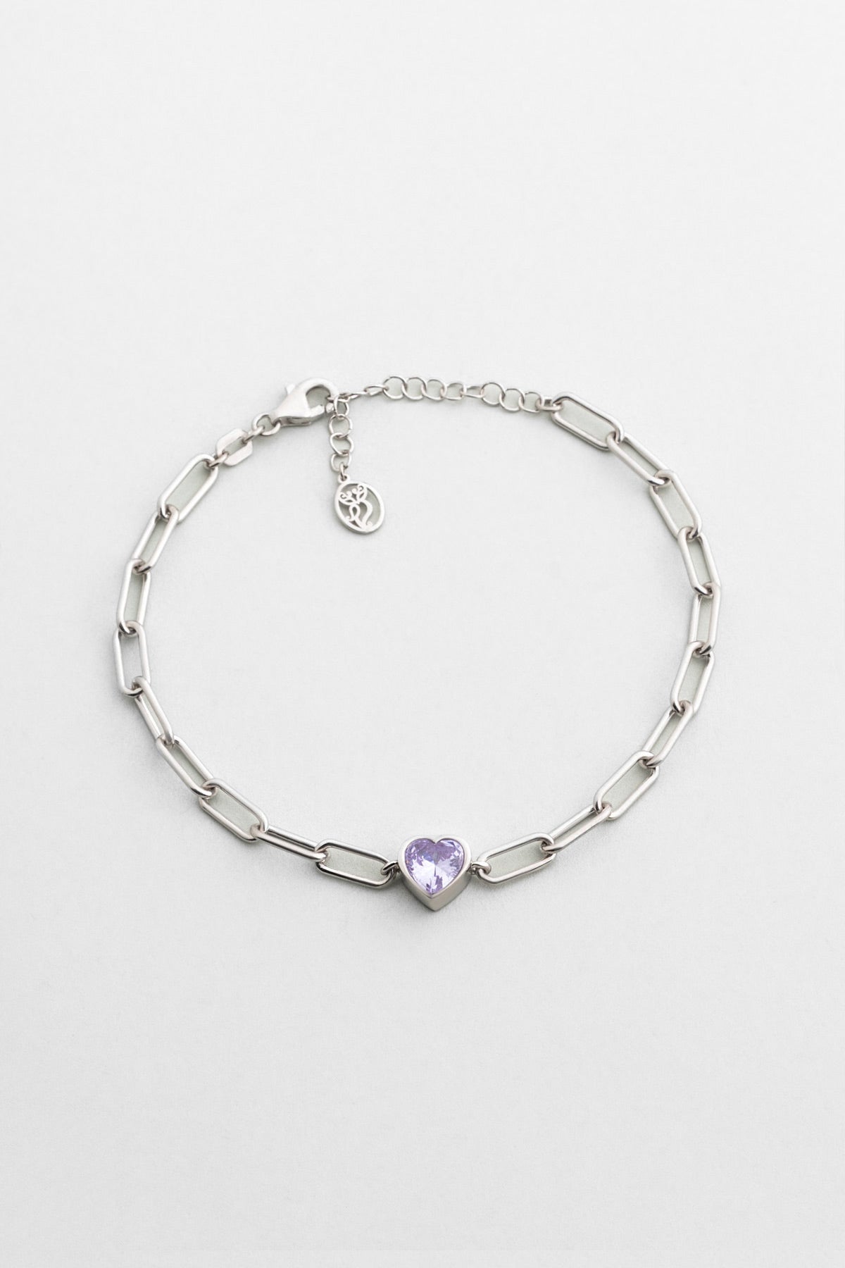 Gizemli Kalp 18 Ayar Beyaz Altın Kaplama 20 Cm Gümüş Bileklik 07309079399