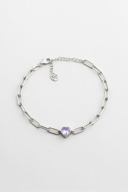 Gizemli Kalp 18 Ayar Beyaz Altın Kaplama 20 Cm Gümüş Bileklik 07309079399