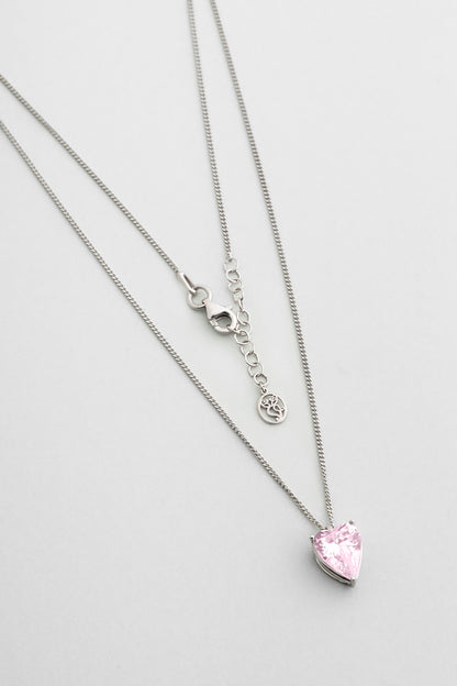 Gizemli Kalp 18 Ayar Beyaz Altın Kaplama 45 Cm Gümüş Kolye 07309080399