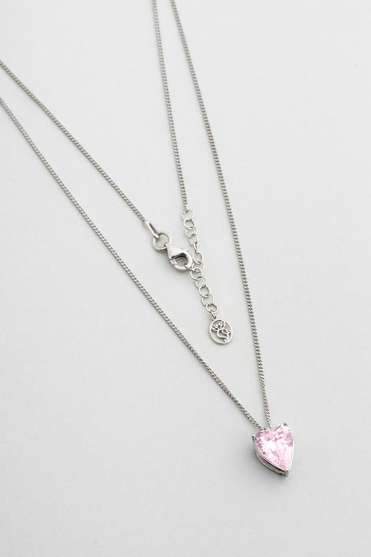 Gizemli Kalp 18 Ayar Beyaz Altın Kaplama 45 Cm Gümüş Kolye 07309080399