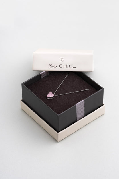 Gizemli Kalp 18 Ayar Beyaz Altın Kaplama 45 Cm Gümüş Kolye 07309080399