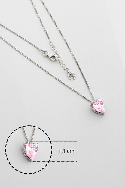 Gizemli Kalp 18 Ayar Beyaz Altın Kaplama 45 Cm Gümüş Kolye 07309080399