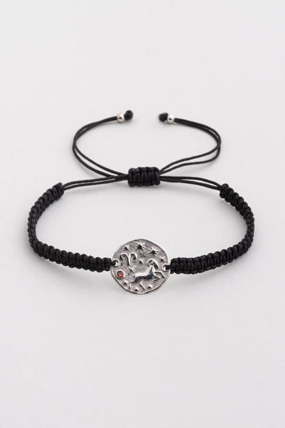 Koç Burcu 18 Ayar Beyaz Altın Kaplama Ayarlanabilir Erkek Gümüş Bileklik 07310000999