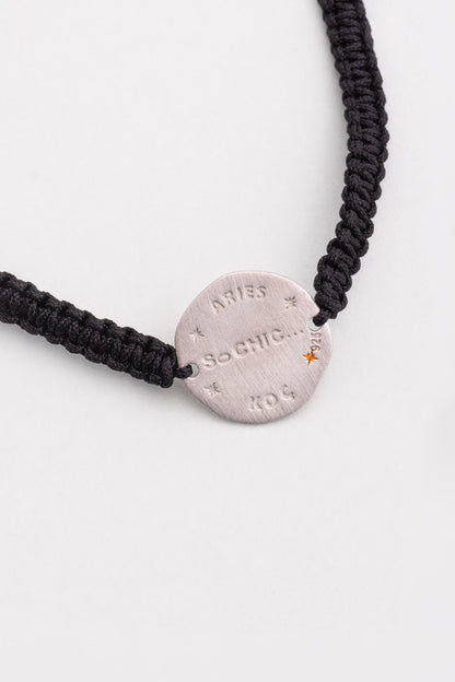 Koç Burcu 18 Ayar Beyaz Altın Kaplama Ayarlanabilir Erkek Gümüş Bileklik 07310000999