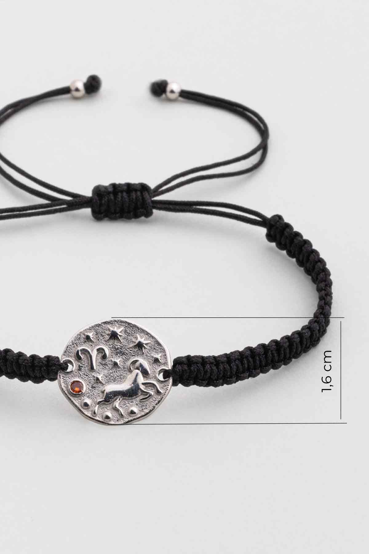 Koç Burcu 18 Ayar Beyaz Altın Kaplama Ayarlanabilir Erkek Gümüş Bileklik 07310000999