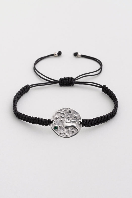 Boğa Burcu 18 Ayar Beyaz Altın Kaplama Ayarlanabilir Erkek Gümüş Bileklik 07310010499