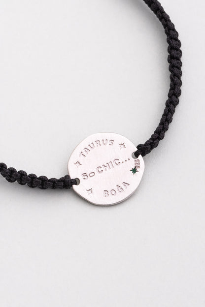 Boğa Burcu 18 Ayar Beyaz Altın Kaplama Ayarlanabilir Erkek Gümüş Bileklik 07310010499