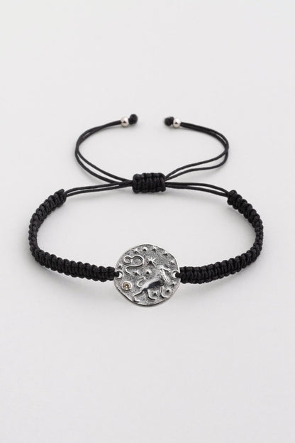 Aslan Burcu 18 Ayar Beyaz Altın Kaplama Ayarlanabilir Erkek Gümüş Bileklik 07310045499