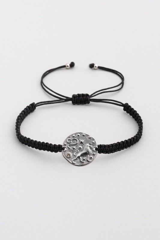 Aslan Burcu 18 Ayar Beyaz Altın Kaplama Ayarlanabilir Erkek Gümüş Bileklik 07310045499