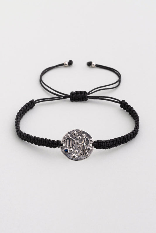 Başak Burcu 18 Ayar Beyaz Altın Kaplama Ayarlanabilir Erkek Gümüş Bileklik 07310051299