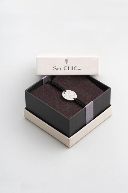 Başak Burcu 18 Ayar Beyaz Altın Kaplama Ayarlanabilir Erkek Gümüş Bileklik 07310051299