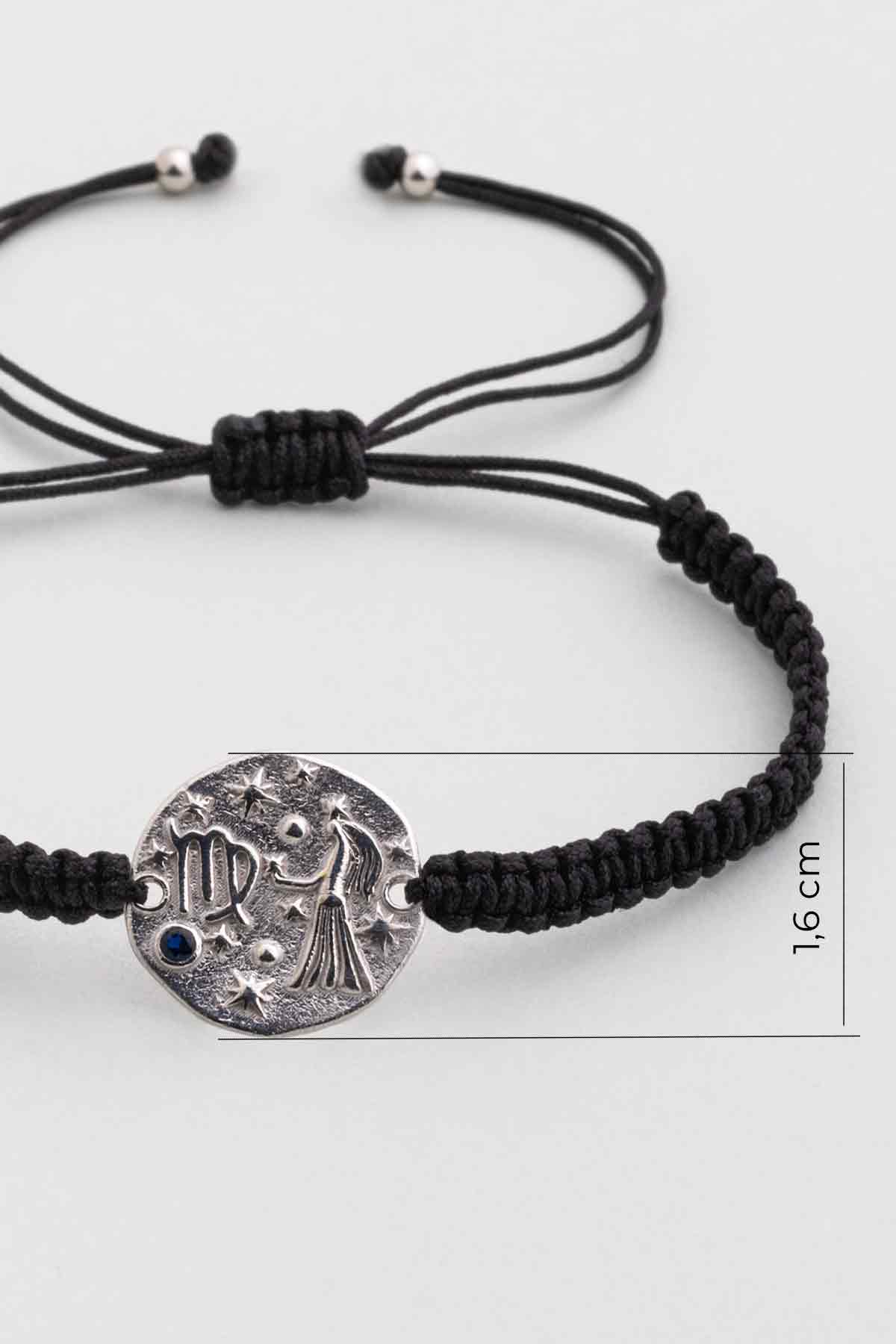 Başak Burcu 18 Ayar Beyaz Altın Kaplama Ayarlanabilir Erkek Gümüş Bileklik 07310051299