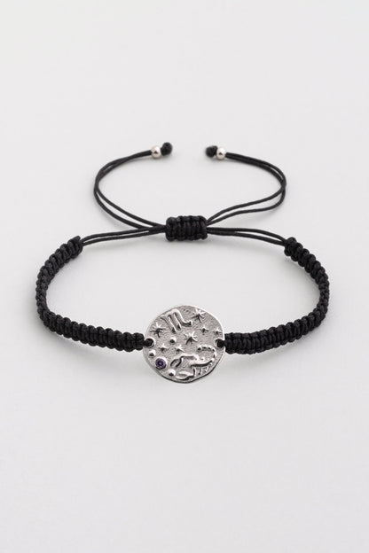 Akrep Burcu 18 Ayar Beyaz Altın Kaplama Ayarlanabilir Erkek Gümüş Bileklik 07310078999