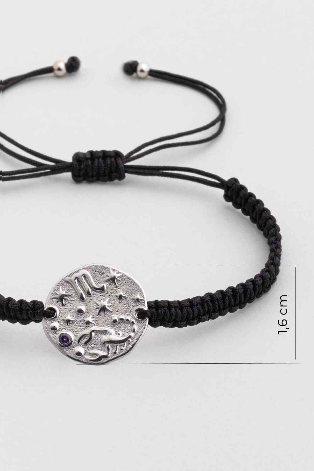 Akrep Burcu 18 Ayar Beyaz Altın Kaplama Ayarlanabilir Erkek Gümüş Bileklik 07310078999