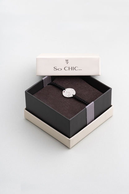 Oğlak Burcu 18 Ayar Beyaz Altın Kaplama Ayarlanabilir Erkek Gümüş Bileklik 07310097299