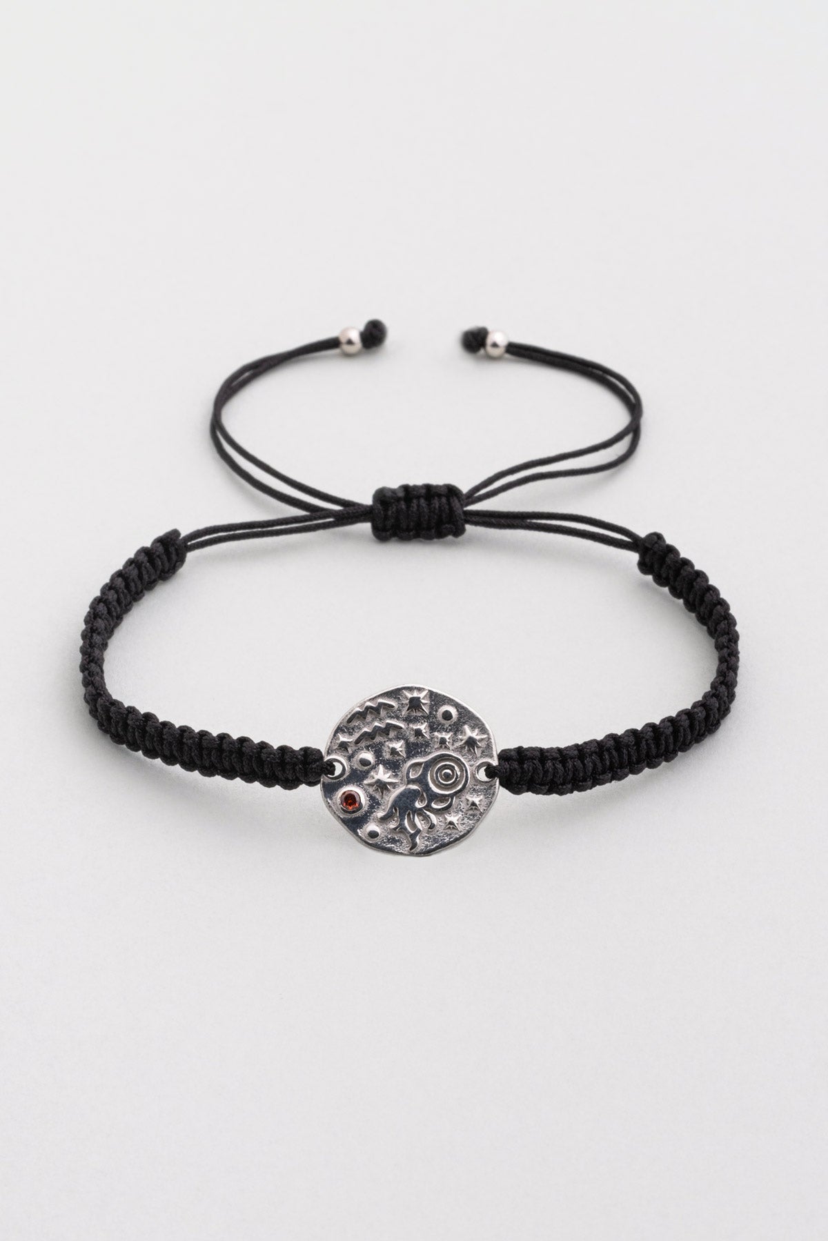 Kova Burcu 18 Ayar Beyaz Altın Kaplama Ayarlanabilir Erkek Gümüş Bileklik 07310100899