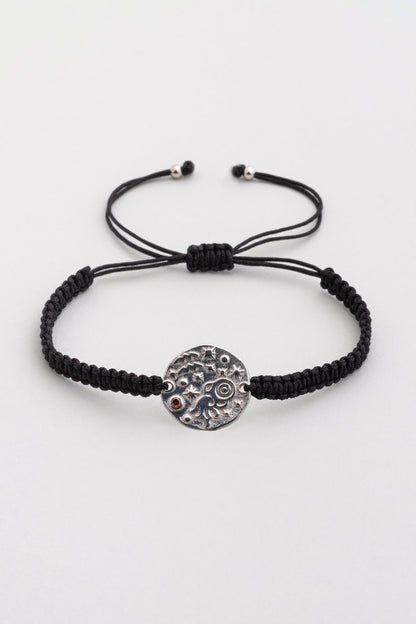 Kova Burcu 18 Ayar Beyaz Altın Kaplama Ayarlanabilir Erkek Gümüş Bileklik 07310100899