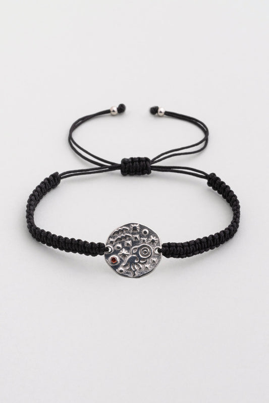 Kova Burcu 18 Ayar Beyaz Altın Kaplama Ayarlanabilir Erkek Gümüş Bileklik 07310100899