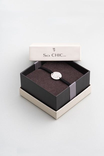 Kova Burcu 18 Ayar Beyaz Altın Kaplama Ayarlanabilir Erkek Gümüş Bileklik 07310100899