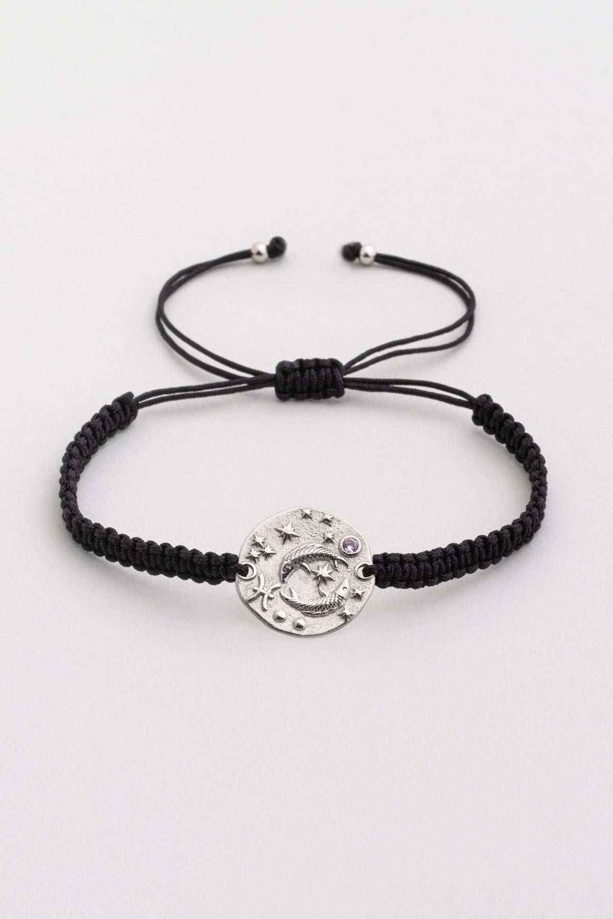 Balık Burcu 18 Ayar Beyaz Altın Kaplama Ayarlanabilir Erkek Gümüş Bileklik 07310110399