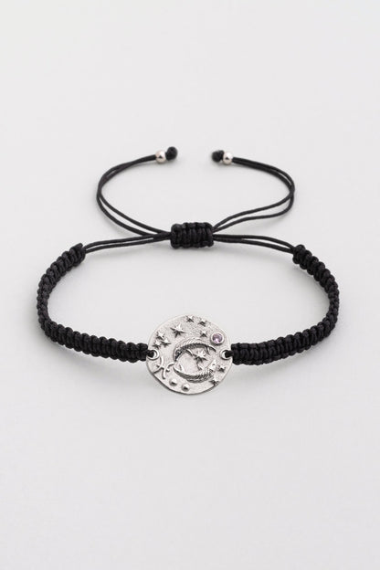 Balık Burcu 18 Ayar Beyaz Altın Kaplama Ayarlanabilir Erkek Gümüş Bileklik 07310110399