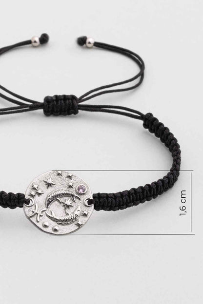 Balık Burcu 18 Ayar Beyaz Altın Kaplama Ayarlanabilir Erkek Gümüş Bileklik 07310110399