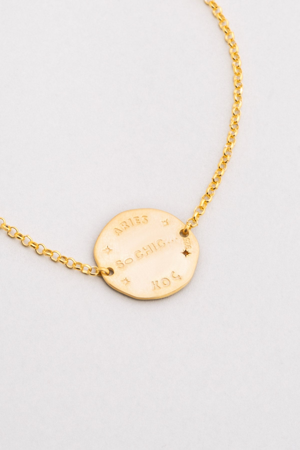 Koç Burcu 18 Ayar Sarı Altın Kaplama 20 Cm Gümüş Bileklik 07310200944