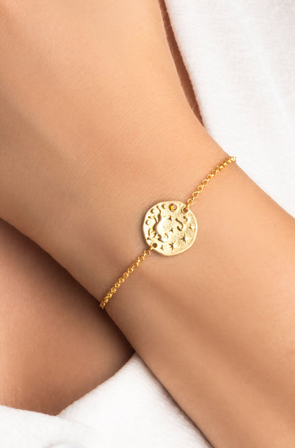 Koç Burcu 18 Ayar Sarı Altın Kaplama 20 Cm Gümüş Bileklik 07310200944