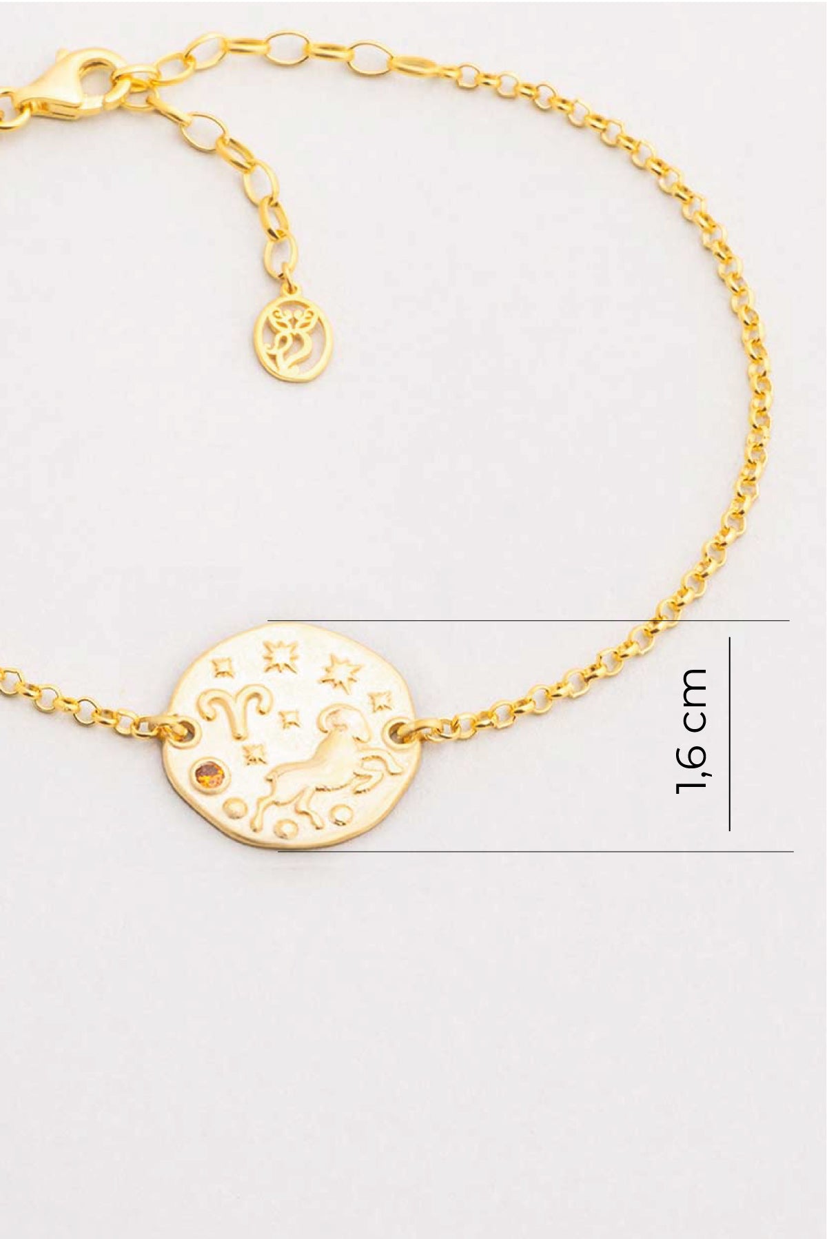 Koç Burcu 18 Ayar Sarı Altın Kaplama 20 Cm Gümüş Bileklik 07310200944